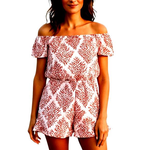 Women's Medium Red  Jumpsuit Romper Pants Sleeveless BOHO Miss Size 8 10 M - Picture 1 of 7